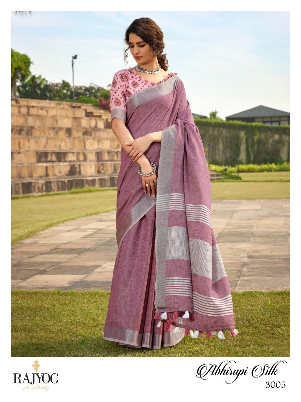 Abhirupi Silk Rajyog Fabrics Linen Sarees