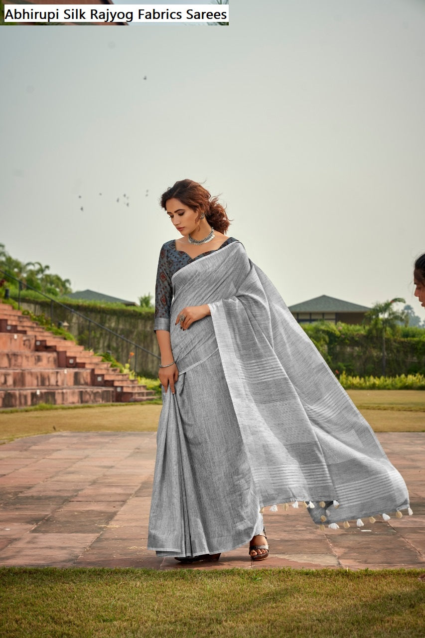 Abhirupi Silk Rajyog Fabrics Linen Sarees