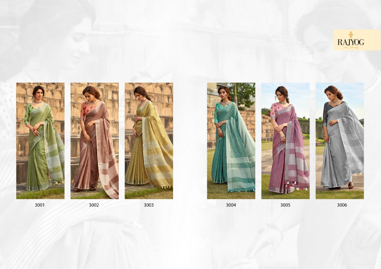 Abhirupi Silk Rajyog Fabrics Linen Sarees