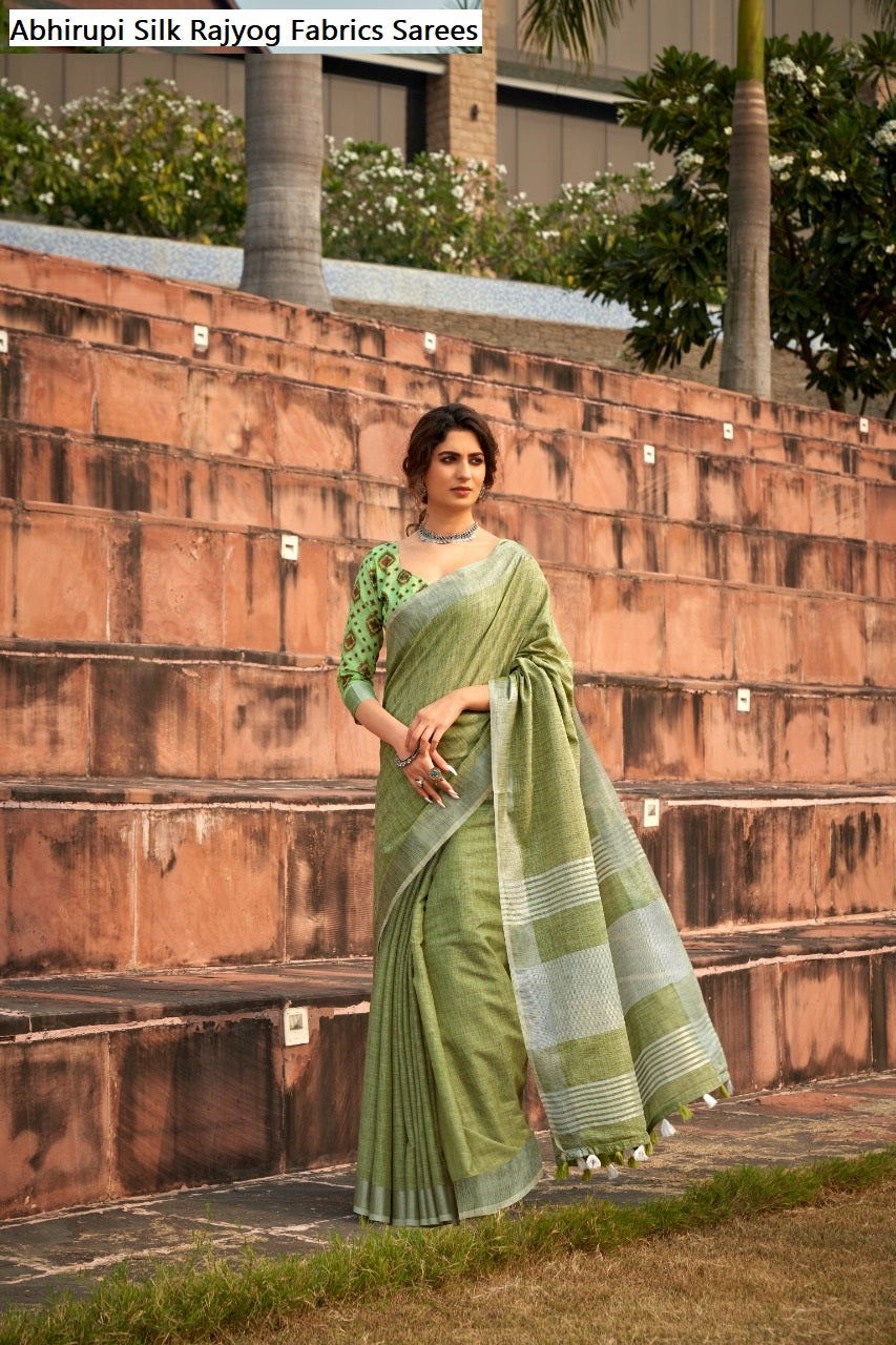 Abhirupi Silk Rajyog Fabrics Linen Sarees