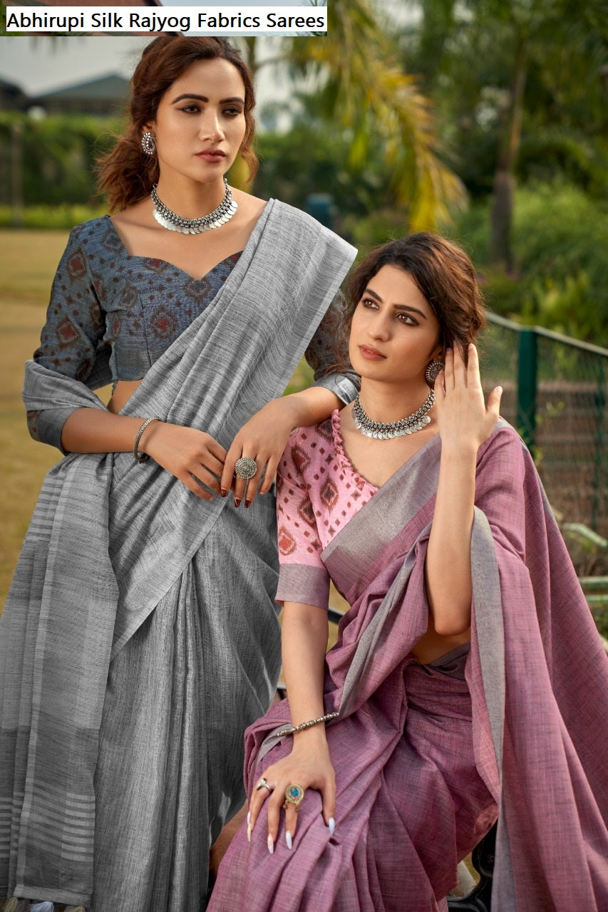 Abhirupi Silk Rajyog Fabrics Linen Sarees