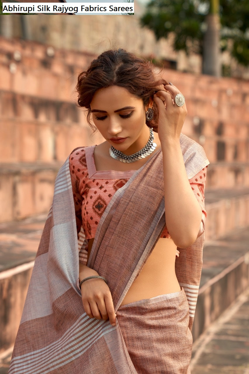 Abhirupi Silk Rajyog Fabrics Linen Sarees