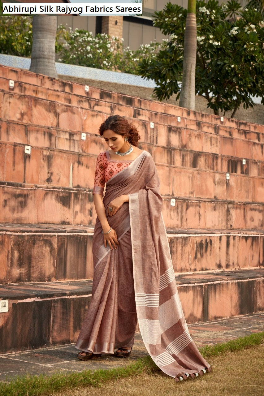 Abhirupi Silk Rajyog Fabrics Linen Sarees