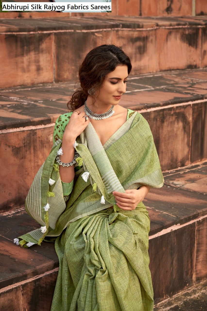 Abhirupi Silk Rajyog Fabrics Linen Sarees