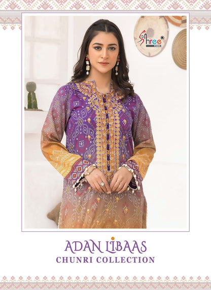 Adan Libaas Chunri Collection Shree Fabs Cotton Pakistani Patch Work Suits