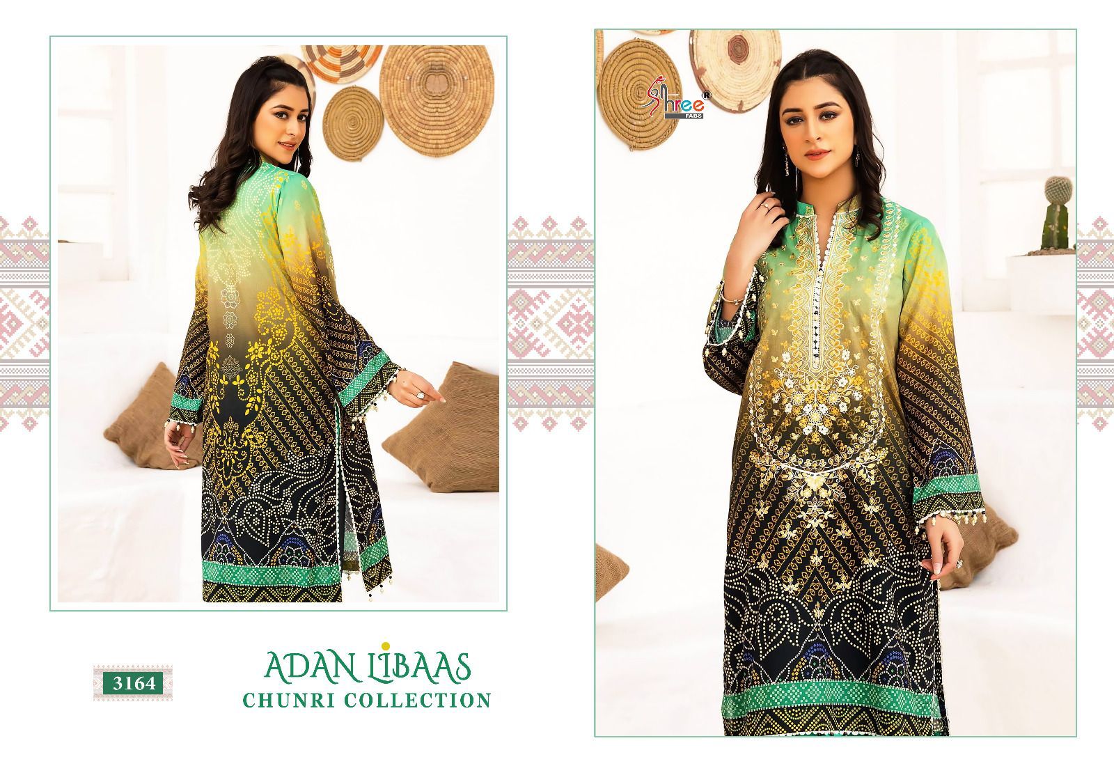 Adan Libaas Chunri Collection Shree Fabs Cotton Pakistani Patch Work Suits