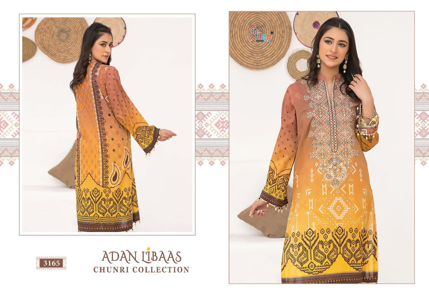 Adan Libaas Chunri Collection Shree Fabs Cotton Pakistani Patch Work Suits