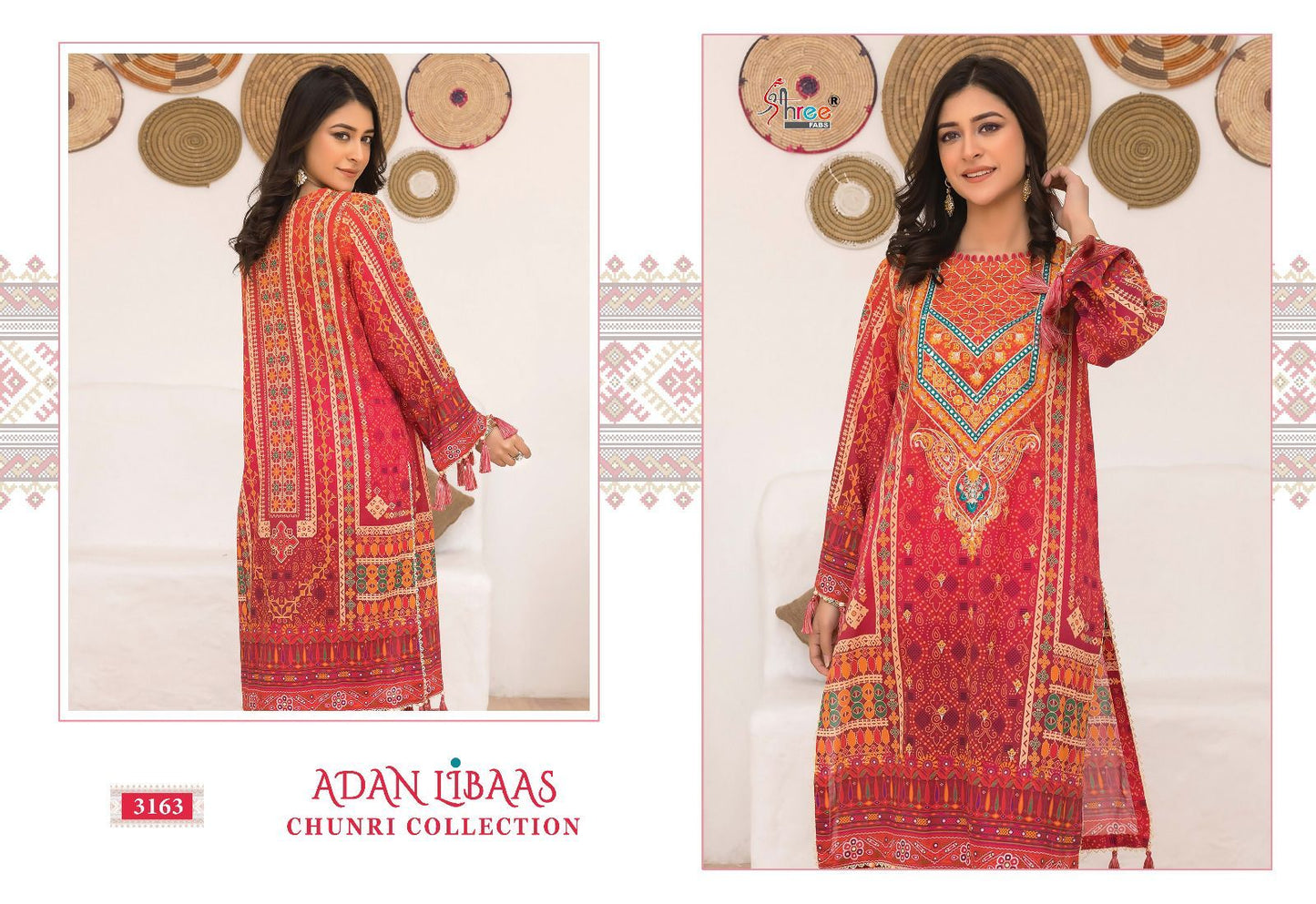 Adan Libaas Chunri Collection Shree Fabs Cotton Pakistani Patch Work Suits
