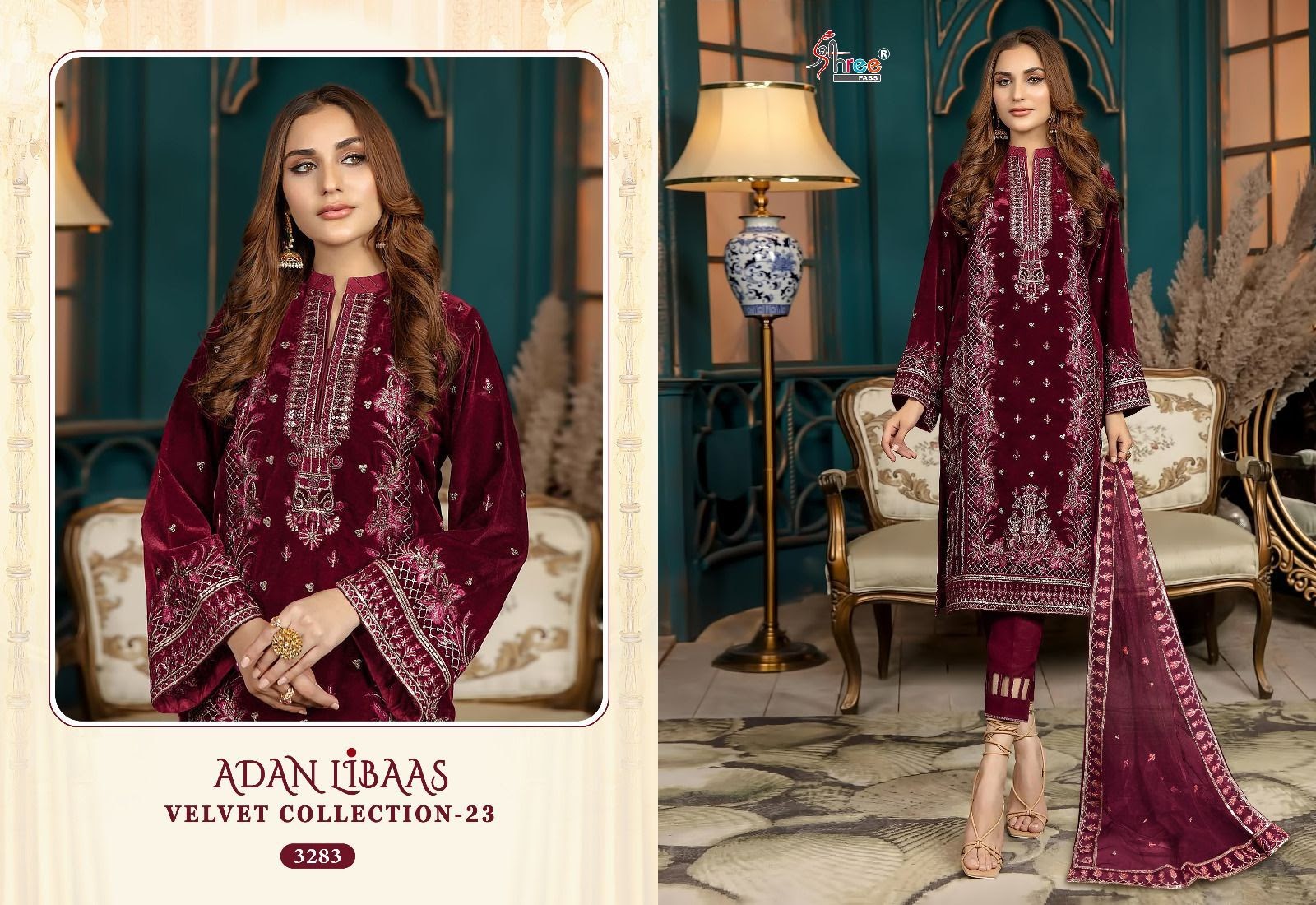 Adan Libaas Velvet Collection 23 Shree Fabs Velvet Suits