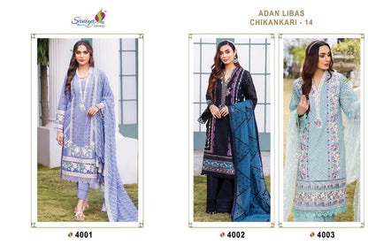 Adan Libas Chikankari Vol 14 Saniya Trendz Cotton Pakistani Salwar Suits