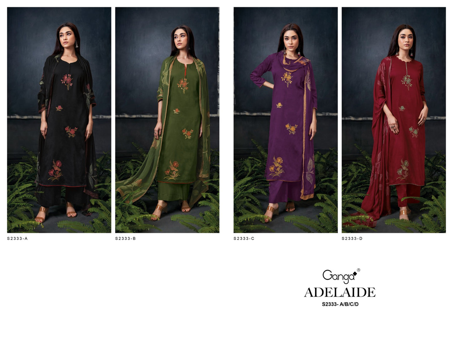 Adelaide 2333 Ganga Cotton Silk Plazzo Style Suits