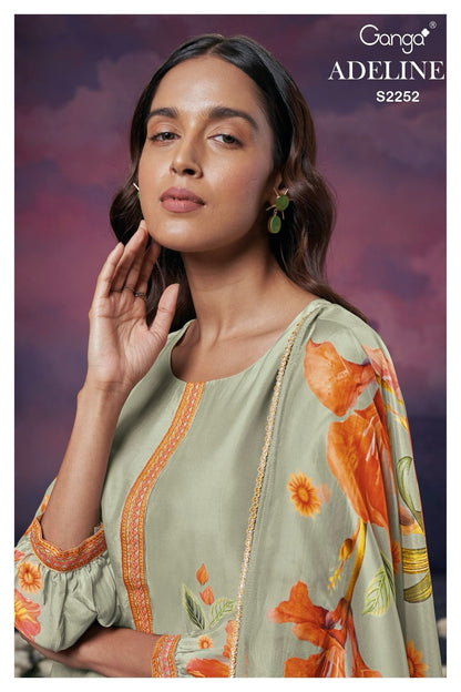 Adeline 2252 Ganga Bembarg Silk Plazzo Style Suits