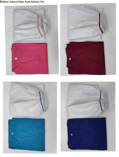 Afdhan Zubiya Qubo Cotton Kurti Bottom Set