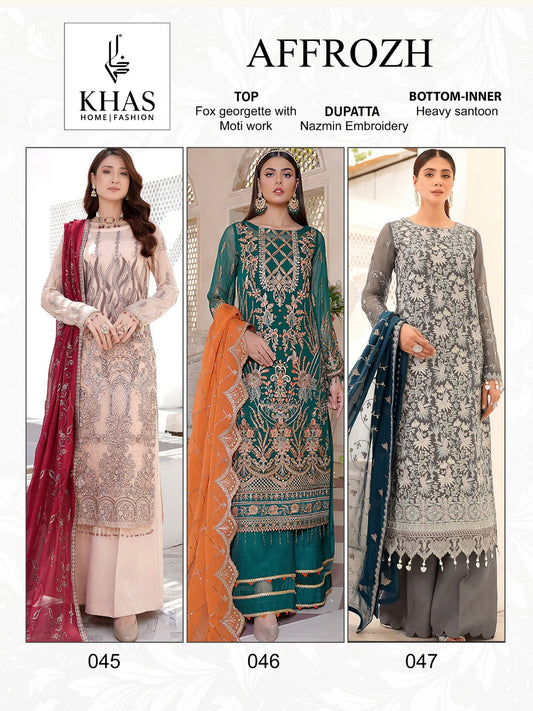 Affrozh Khas Georgette Pakistani Salwar Suits