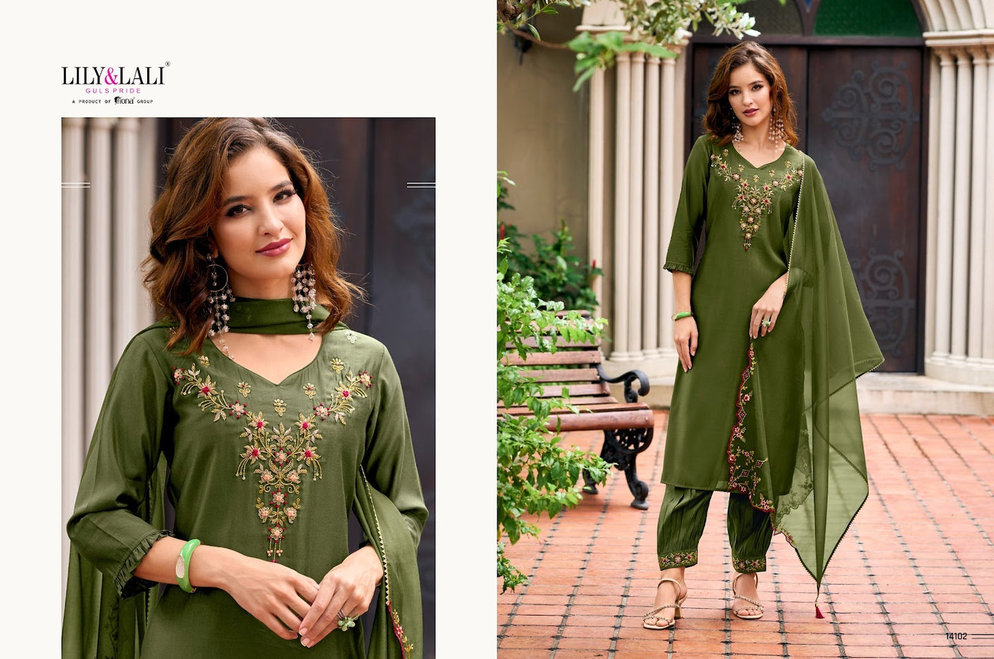 Afghani Lily Lali Milan Silk Readymade Pant Style Suits