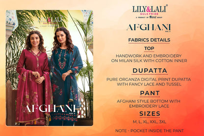 Afghani Vol 2 Lily Lali Milan Silk Readymade Pant Style Suits