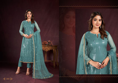 Afiyah Narayani Fashion House Butterfly Net Pant Style Suits