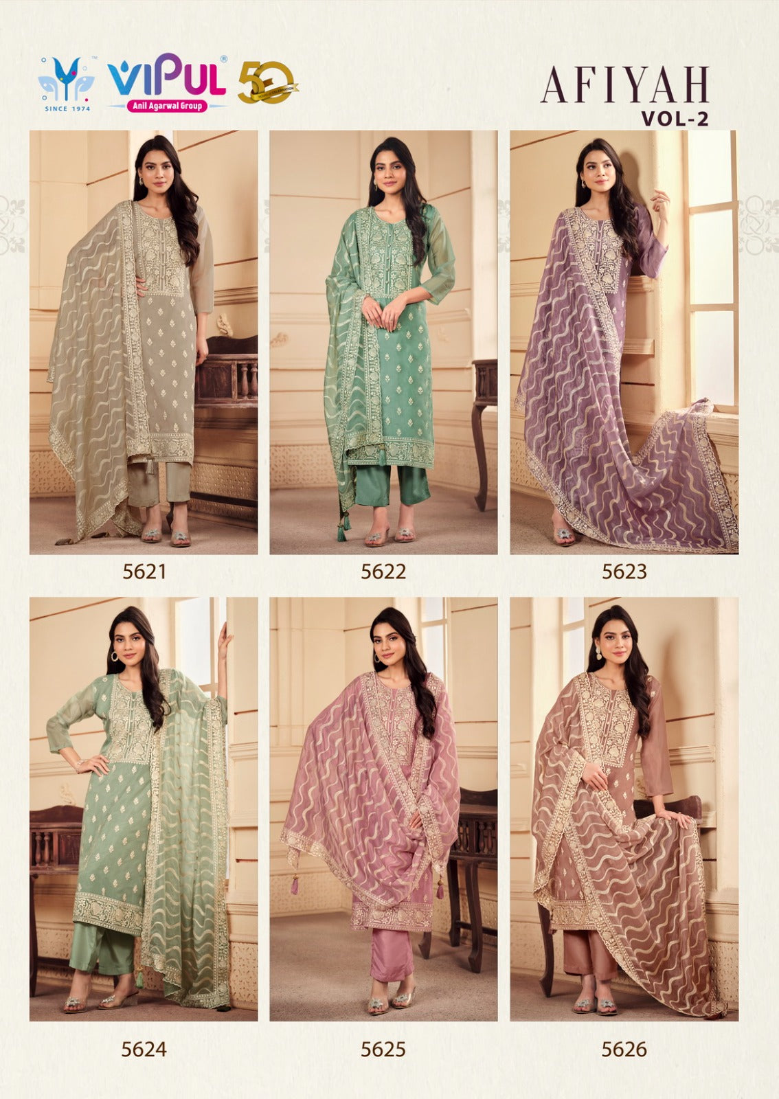 Afiyah Vol 2 Vipul Soft Organza Pant Style Suits