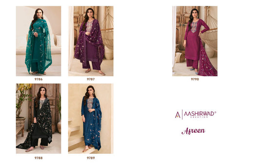 Afreen Aashirwad Creation Silk Plazzo Style Suits
