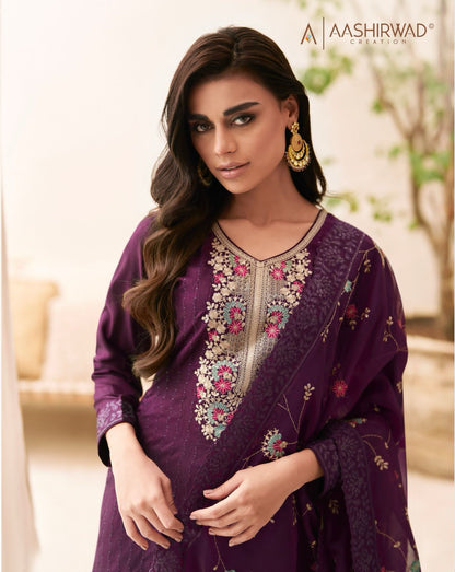 Afreen Aashirwad Creation Silk Plazzo Style Suits