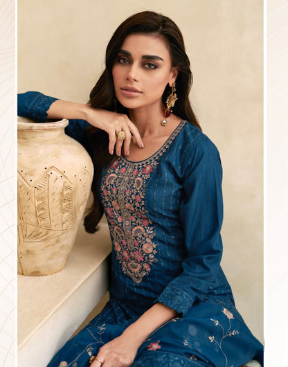 Afreen Aashirwad Creation Silk Plazzo Style Suits