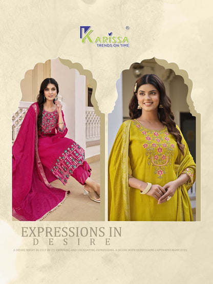 Afreen Karissa Viscose Silk Readymade Pant Style Suits