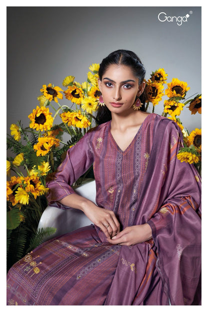 Agarsha 2194 Ganga Bemberg Silk Plazzo Style Suits