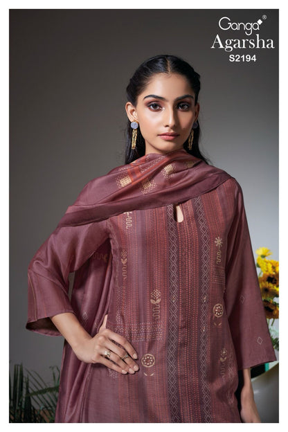 Agarsha 2194 Ganga Bemberg Silk Plazzo Style Suits