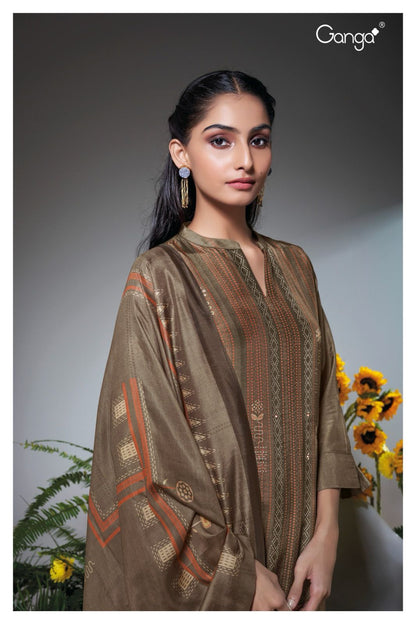 Agarsha 2194 Ganga Bemberg Silk Plazzo Style Suits