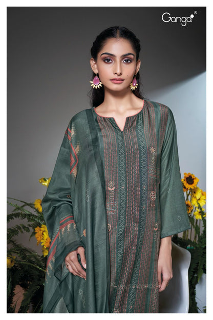 Agarsha 2194 Ganga Bemberg Silk Plazzo Style Suits