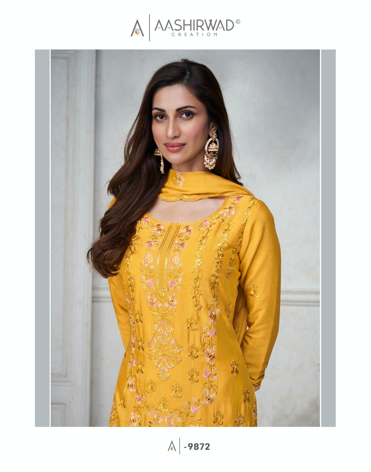Agha Noor Aashirwad Creation Chinon Silk Readymade Suits