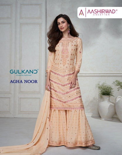Agha Noor Aashirwad Creation Chinon Silk Readymade Suits