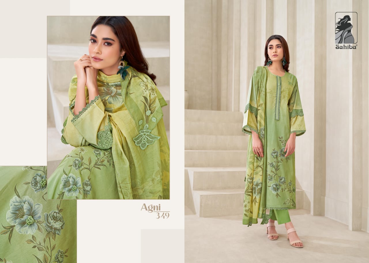 Agni Sahiba Cotton Lawn Plazzo Style Suits