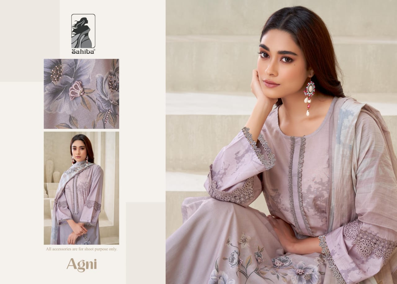 Agni Sahiba Cotton Lawn Plazzo Style Suits