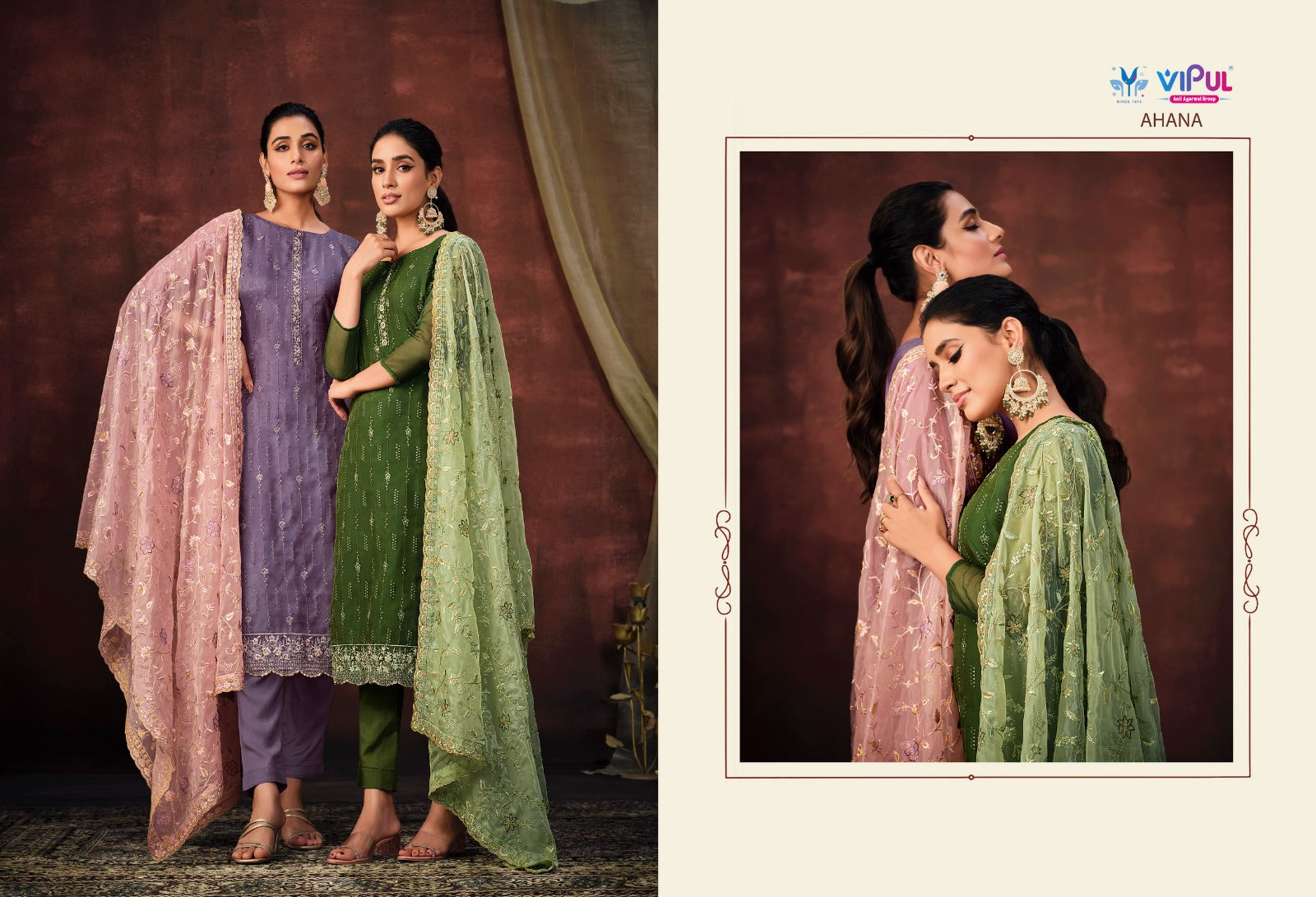 Ahana Vipul Organza Pant Style Suits