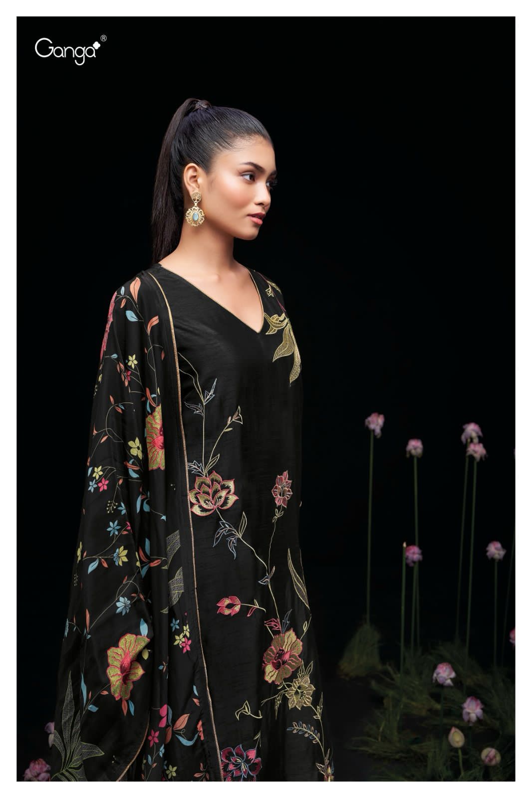 Aimi 2214 Ganga Silk Plazzo Style Suits