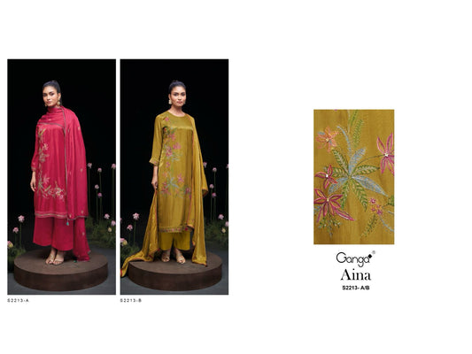Aina 2213 Ganga Gaji Silk Plazzo Style Suits