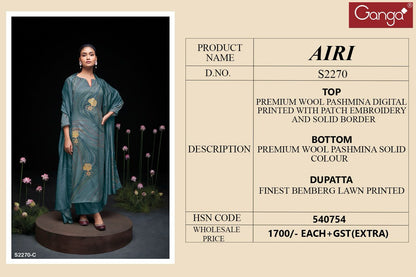 Airi 2270 Ganga Wool Pashmina Suits