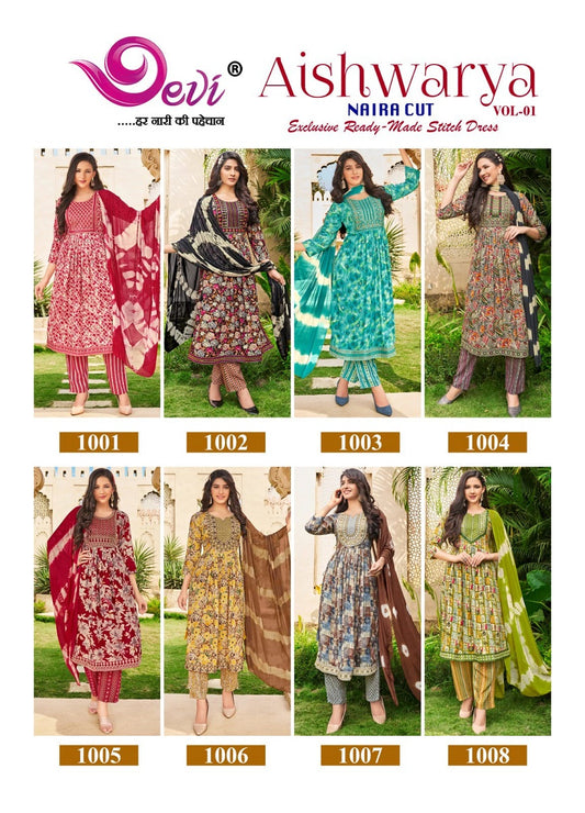 Aishwarya Vol-1 Devi Rayon Capsule Readymade Pant Style Suits