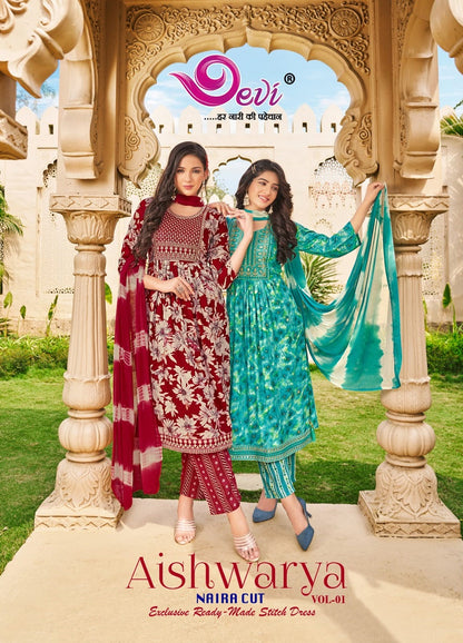 Aishwarya Vol-1 Devi Rayon Capsule Readymade Pant Style Suits