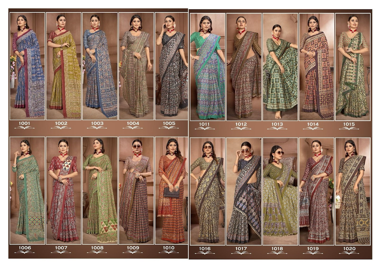 Ajarakh Block Print Maan Cotton Sarees