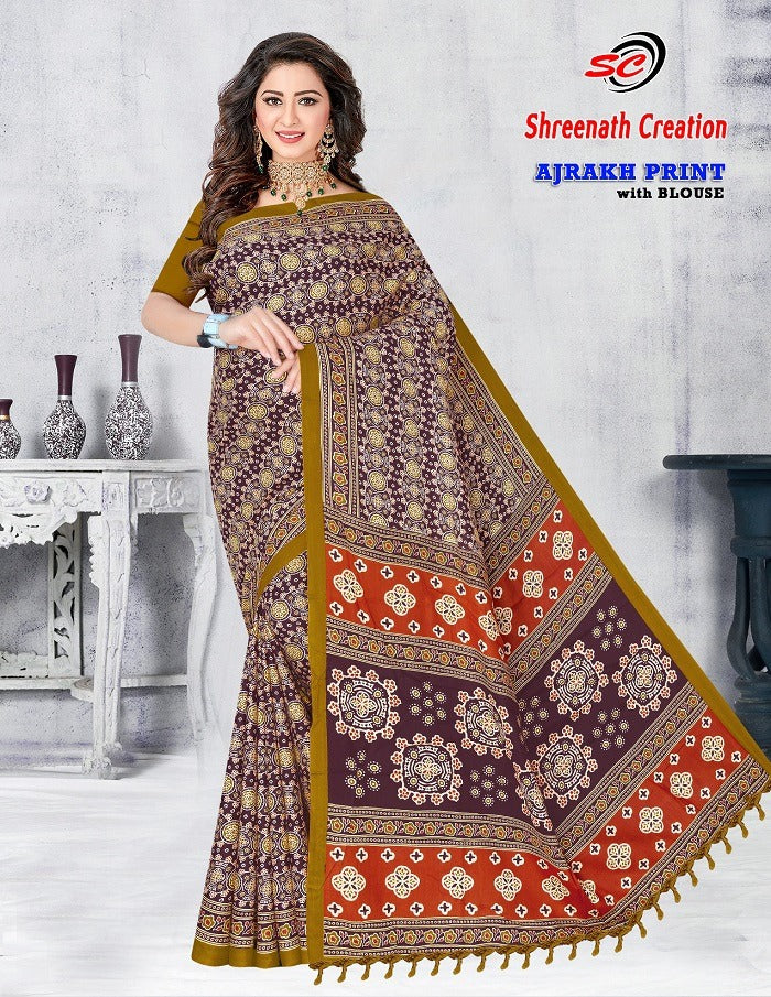 Ajarakh Print Vol-1 Sc Cotton Sarees