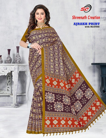 Ajarakh Print Vol-1 Sc Cotton Sarees