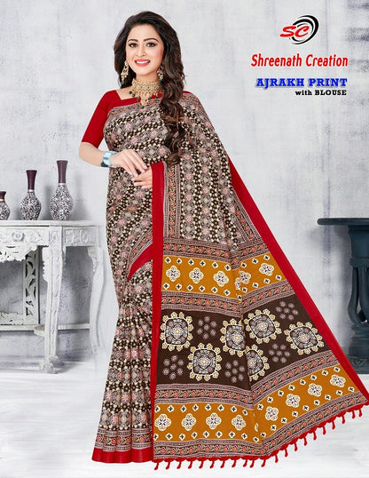 Ajarakh Print Vol-1 Sc Cotton Sarees