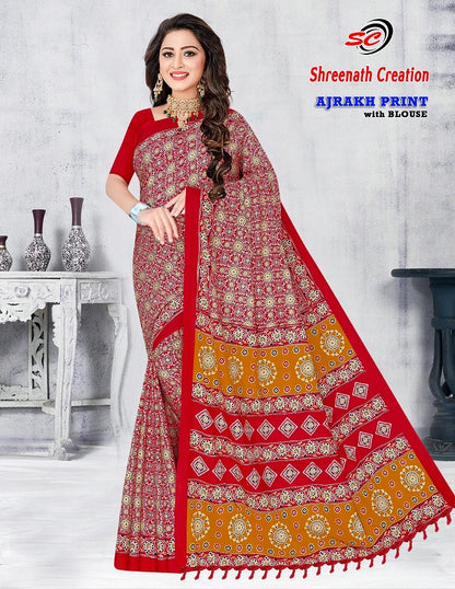 Ajarakh Print Vol-1 Sc Cotton Sarees