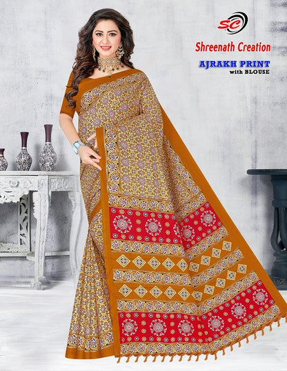 Ajarakh Print Vol-1 Sc Cotton Sarees