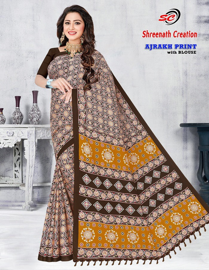 Ajarakh Print Vol-1 Sc Cotton Sarees