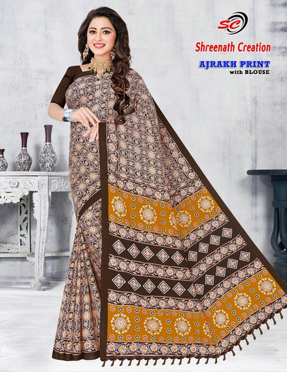 Ajarakh Print Vol-1 Sc Cotton Sarees