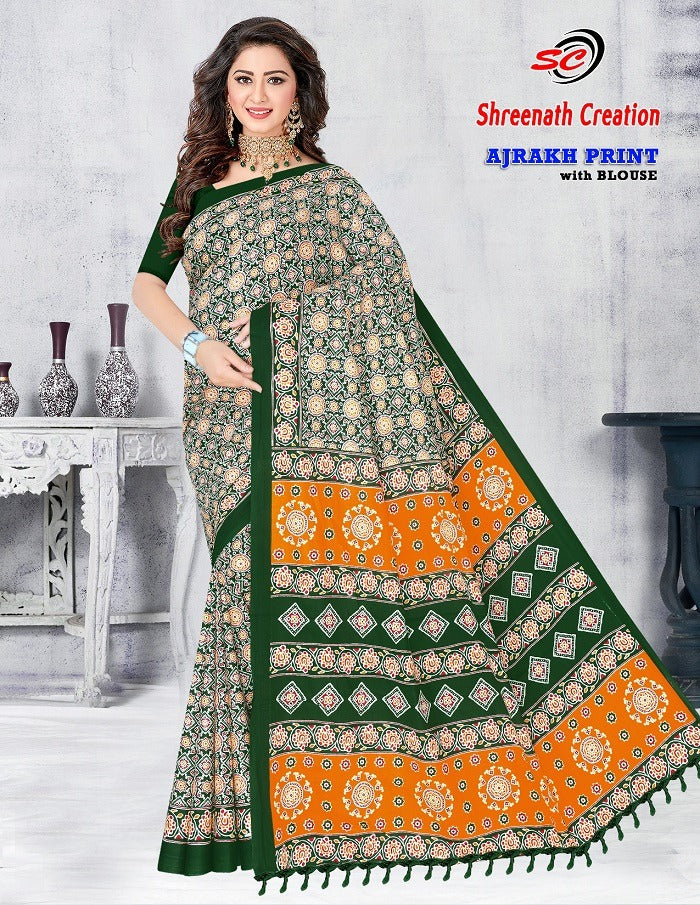 Ajarakh Print Vol-1 Sc Cotton Sarees