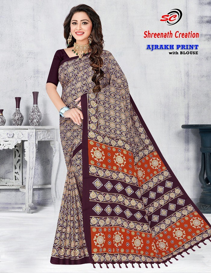 Ajarakh Print Vol-1 Sc Cotton Sarees